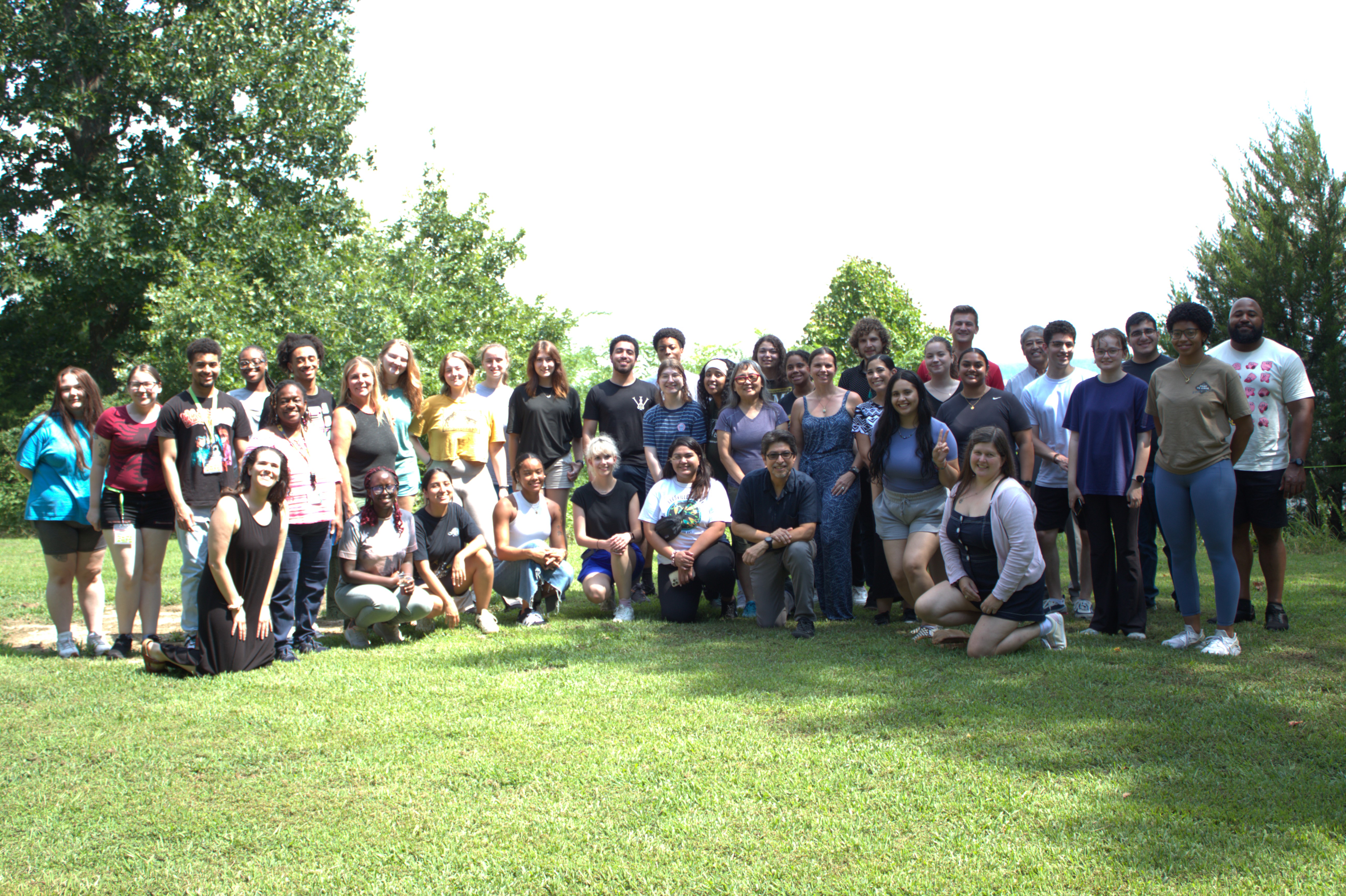 A group of faculty and students from the Center on Health Disparities come together at Rice Rivers Center